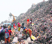 The garbage dump site at Wariana in Jalandhar. 