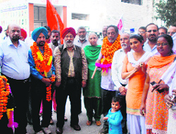 Activists of the All-India Federation for Right to Education hold a rally demanding the implementation of the Act in Jalandhar on Saturday.