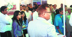 Delegates and visitors throng the Industrial Expo-2014 at the Chinmay Degree College ground in Haridwar on Saturday. Tribune photo