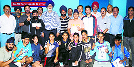 Winners of the Punjab State Inter-District and Open Table Tennis Tournament all smiles