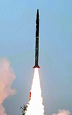 Agni-II is a two-stage, solid-propelled ballistic missile