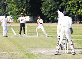 A match in progress between Bathinda and Amritsar at Delhi Public School in Bathinda on Monday