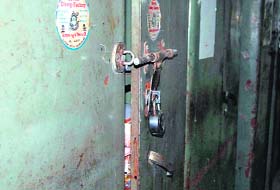 A broken almirah at the Tehbazaari Department at the MC office in Jalandhar on Monday