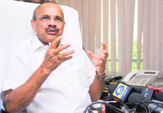 Law Minister Sadananda Gowda addresses the media in New Delhi on Monday.