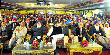  Chief Minister Parkash Singh Badal, his deputy Sukhbir Badal and others at the NRI Sammelan in Jalandhar.