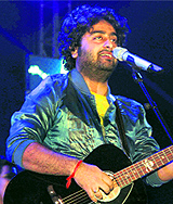Singer Arijit Singh performs in Dehradun on Sunday evening. 