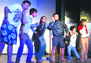 Students perform during the Aaghaz-2014 at the PEC University of Technology in Chandigarh on Tuesday.