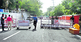 The secretariat road has been closed for normal traffic for the next six months due to security reasons in Jammu. 