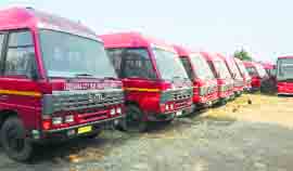 The fleet of the city bus service has been lying non-operational since July, 2014.