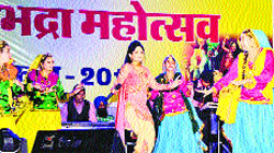 Punjabi singer Miss Pooja performs during Sombhadra Mahotsav in Una on Tuesday night. Photo: Rajesh Sharma