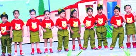 Students take part in an annual musical show at Yadavindra Public School, Mohali, on Thursday