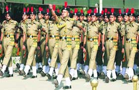Indo-Tibetan Border Police trainees during the passing-out parade at Bhanu, Panchkula, on Thursday