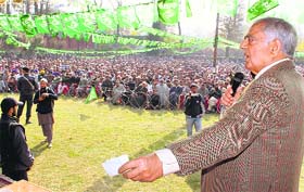 Mufti Mohammad Sayeed at the rally