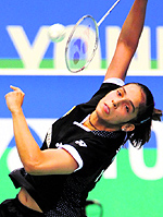 Saina Nehwal beat Chinese Qin Jinping 21-18 21-18 in a 43 minutes in the second round
