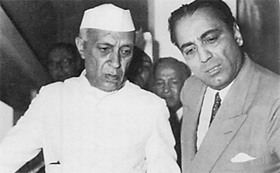 Jawaharlal Nehru with Homi Jehangir Bhabha, the father of Indias nuclear programme.