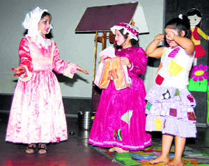 Students present a cultural programme during the annual function at DCM Presidency School