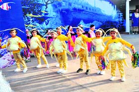 Sweet innocence: Tiny tots of St Patricks Academy perform at their annual day function in Dehradun on Saturday