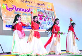 Grace and poise: Students of Gayatri Vidyapeeth Vidyala perform a cultural dance at the conclusion of the two-day annual festival in Haridwar on Saturday