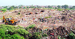 The garbage dumping site near Chabaal Road in Amritsar