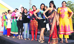 Women pose with their children at the Chandigarh Club on Sunday.