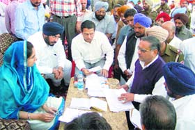 Union Minister of Food Processing Harsimrat Kaur Badal at a gathering at Sardulgarh in Mansa on Sunday