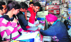 Volunteers of the NGO Society for Child Happiness during an awareness campaign against child labour in the Premnagar area in Dehradun on Sunday.