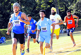 Athletes take part in the 800m race