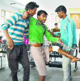 A patient, who had come to get a plaster removed, was asked to come again by the doctors.