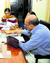 The MCI team at Government Rajindra Hospital in Patiala on Monday. 