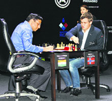 In one of longest games in the history of world chess championship, Anand and Carlsen fought for over six hours before signing a peace treaty