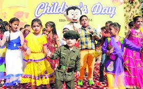 Children take part in a fancy dress competition at Nehru Park, Sector 22, Chandigarh, on Tuesday
