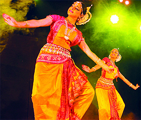 Artistes perform dance on Delhi Day in IITF-2014 at Pragati Maidan in New Delhi 