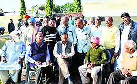 State BJP president and Una MLA Satpal Singh Satti during a membership drive at Rampur village in Una district on Wednesday. 
