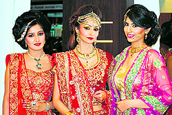 Models in the bridal look