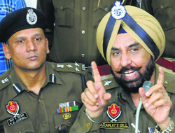 Paramjit Gill, Inspector General, Patiala zone, in Mohali on Wednesday.