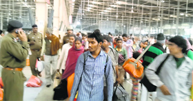 Rampals devotees leave Satlok Ashram in Barwala on Thursday.