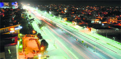 Streetlights installed on Ferozepur Road in Ludhiana. 