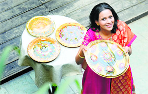Bharti Sanghi with her delicacies in Ludhiana