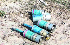 The recovered shells in Ferozepur Cantonment