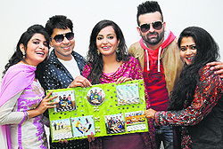 The cast of Cross Connection with singer-actor Navraj Hans (second from left)
