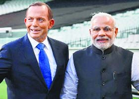 Modi and Abbott in Australia