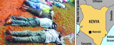 The passengers of a Nairobi-bound bus who were killed near Kenyas border with Somalia