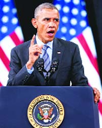 US President Barack Obama delivers a speech on the immigration policy in Las Vegas