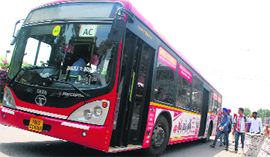 A file photograph of the city bus.
