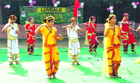 Girls perform during UTSAV-2014 at Luvdale Senior School in Amritsar.