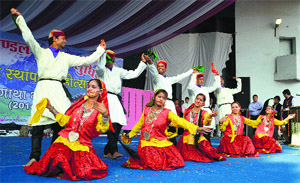 The audience enjoy the cultural programme and artistes perform during the Gad-Gatha programme organised by the Garhwal Bhratri Mandal at Guru Nanak Bhawan in Ludhiana on Sunday