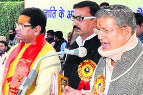 Chief Minister Harish Rawat at Geeta Mahotsava function in Haridwar on Saturday