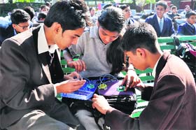 Creative minds: Students make models during the Techno Fest at Seven Oaks School in Dehradun on Saturday