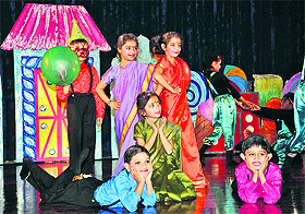 Students present a dance item during the annual function at Manav Mangal School in Panchkula. 
