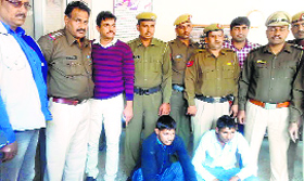 The accused in the Darshan Aneja case in police custody on Monday.